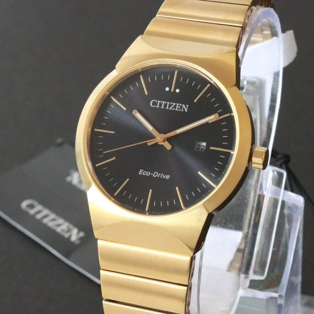 Citizen Eco-Drive Women's Gold Tone Watch Black Dial 32MM Watch